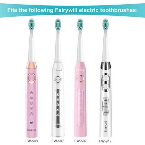 Fairywill Brossettes De Rechange Pour Brosse À Dents Électrique x4 pour Fairywill FW507/FW508 (FW01) (1/4)