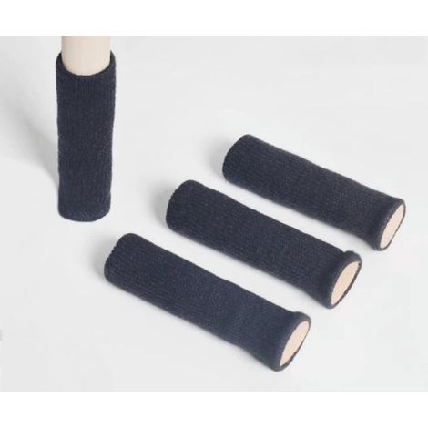 Juego de 4 protectores para patas de silla con fieltro grueso en la parte inferior, diseño de doble capa y silicona antideslizante en el interior (negro). (1/5)