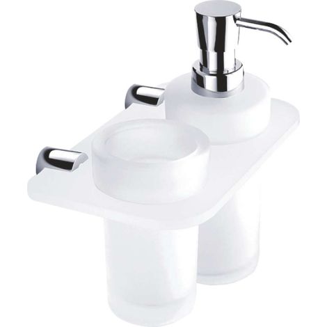 Nimco Bormo - Doppelhalter für Spender und Glas, Chrom BR X3-5831W-26