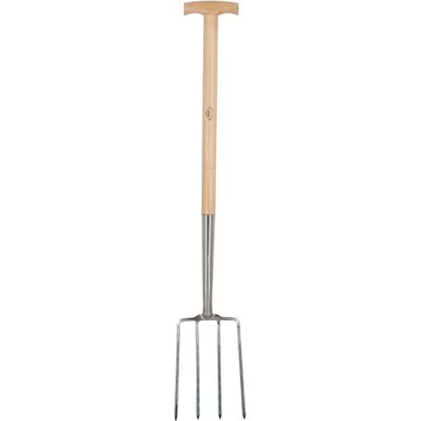 Fourche bêche en acier inoxydable avec poignée ergonomique (1/5)