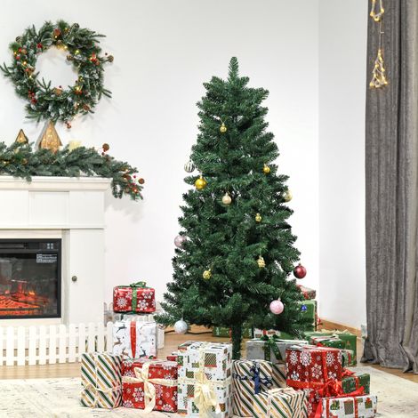 Albero di Natale artificiale alto 150 cm, con 454 rami e aghi, imitazione abete Nordmann, colore verde, estremamente realistico. (1/5)