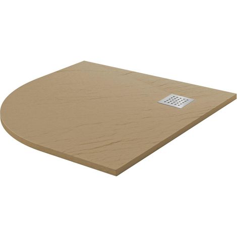 Piatto Doccia Semicircolare 90x90 cm in Acrilico Fosterberg Azalea 4 Tortora (1/4)
