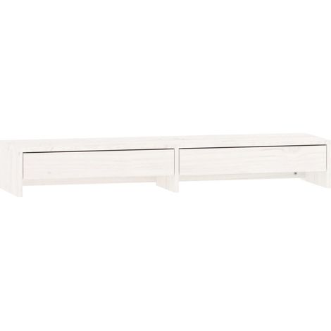 Soporte para monitor blanco 100 x 27 x 15 cm madera maciza de pino 020021218