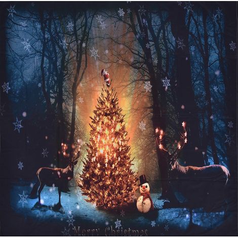 Tenture Murale Élan de Noël, Décoration Tissu pour Chambre et Salon 200x150 cm (1/5)