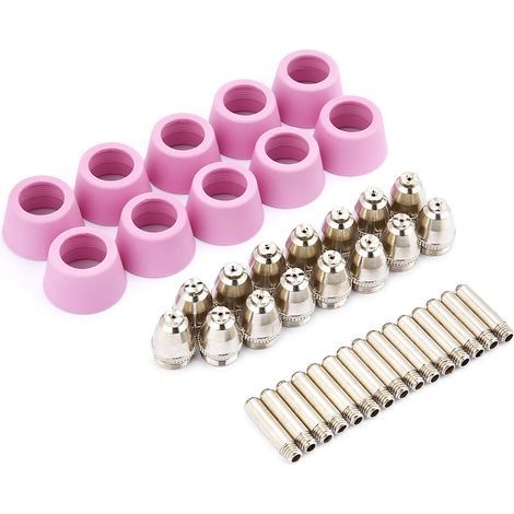 40pcs/set Coupeur de Plasma Becs d'Électrode de Coupe pour Embout Accessoire pour Chalumeau Flambeau AG60 SG55 (1/5)