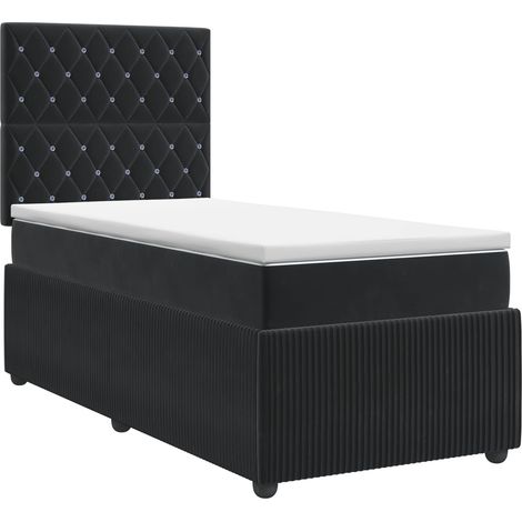 Boxspringbett mit Matratze Schwarz 80 x 200 cm Samt vidaXL (1/5)