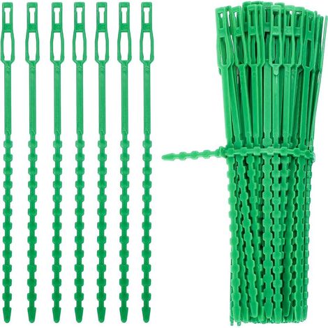 100 Pièces Pinces à Plantes,Attache de Plante Liens Réglables de Jardinage,Attache Plante Grimpante,Attaches Tomate,Liens Réutilisables pour Plantes et Potager,pour Vertes Arbustes Jardinage Bricolage (1/4)