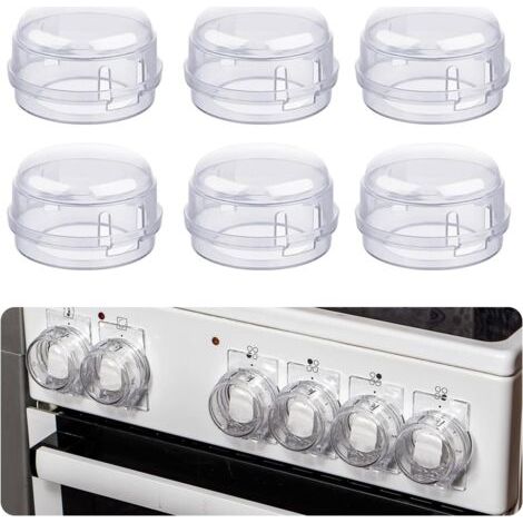 Sollbry 6 Pièces Couvre Sécurité pour Cuisinière,Boutons Protection Cuisinière, Couvre Bouton de Cuisinière, Protections Du Bouton Poêle pour Protection Serrures Bébé Cuisine Sécurité (Blanc) (1/5)