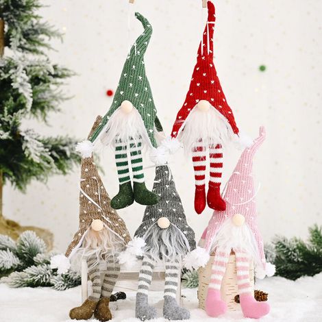 Jeffergarden Décorations de Noël Haobei, suspension de lampe en forme de pied de vieil homme de la forêt, style créatif et original, couleur kaki.-DOU