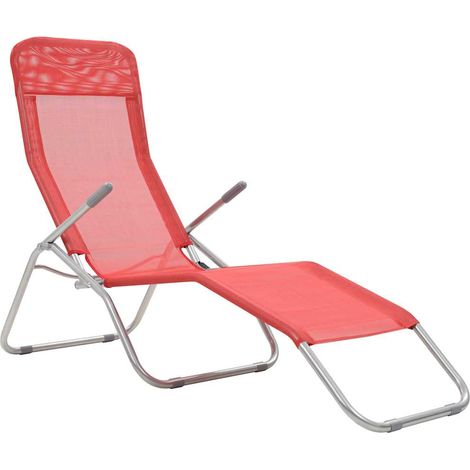 Maison Exclusive - Lettini Prendisole Pieghevoli 2 pz in Textilene Rosso (1/5)