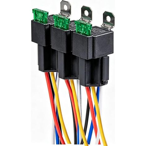 Relais de Commutation Fusible 12V, Faisceau de Câbles 12 AWG Diode Intégrée, Fusible à Lame ATO/ATC 30A, Relais Electriques Automobiles SPDT 5 Broches (1/5)