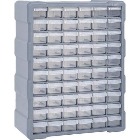 Organiseur à tiroirs multiples avec 60 tiroirs, 38 x 16 x 47,5 cm