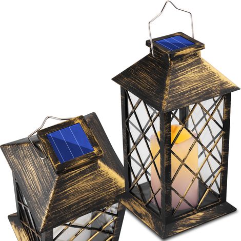 Lampada solare da giardino a LED, lanterna da terra lirio 2 IP44, lanterna a sospensione con patina lumiled (1/3)
