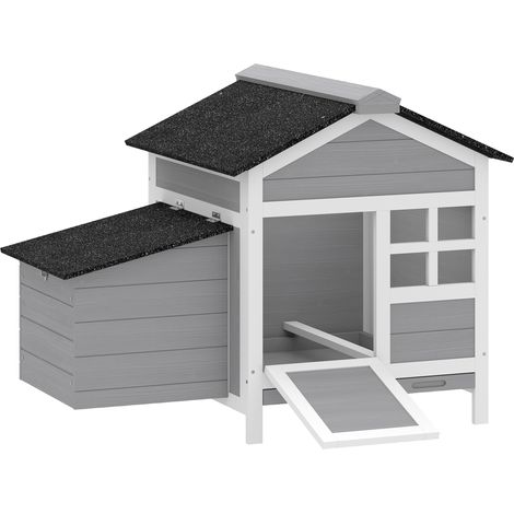 Poulailler bois toit bitumé avec nichoir fenêtre, design fonctionnel (1/5)