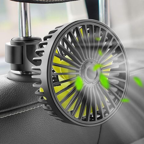 1 pièceVentilateur de siège auto pour bébé orienté vers l'arrière, [extrêmement silencieux] Petit ventilateur de voiture USB pour appuie tête de siège arrière, berceau, chien, bureau avec clip facile (1/5)