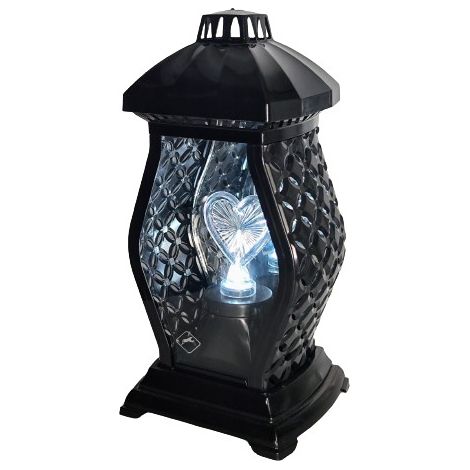 GLAMOUR LAMPION - JARRÓN PEQUEÑO DE RATTAN + CORAZÓN LED / NEGRO NEGRO / 1 PIEZA (1/5)