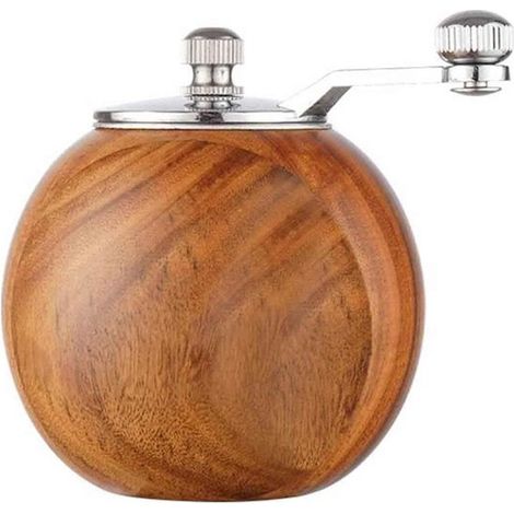 Molinillo de pimienta de madera，mini molinillo manual con mecanismo de molienda de cerámica，molienda ajustable para pimienta，especias y barbacoa (1/5)