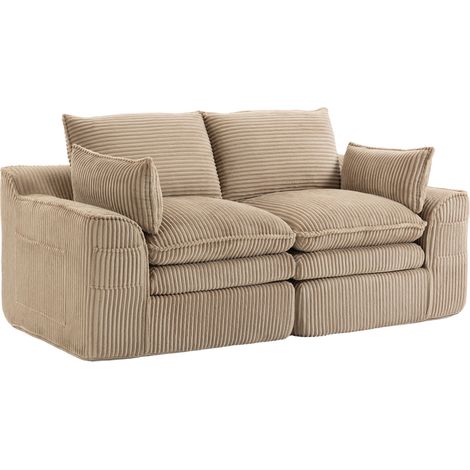 CHICFURN Divano 2 posti 191x94x85 cm in velluto a coste kaki con tasche, senza montaggio (1/5)