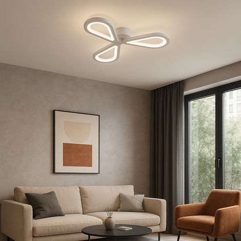 Lustre LED Auralius 18W 3 Petales Lumiere Neutre 4000K Blanc (1/3)