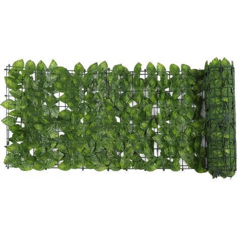 Haie artificielle de feuilles artificielles, empêche la chute des feuilles, clôture décorative pour balcon ou cour, motif pomme imprimé couleur, 0,5 x 3 mètres (1/5)