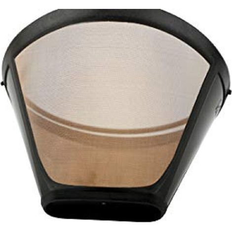 1 Stück Wiederverwendbarer Kaffeefilter, Permanentfilter, Universeller Kaffeemaschinenfilter, 100 Mesh Kaffeefilter, 304 Edelstahl, mit Griff, für die Meisten Kaffeemaschinen (Golden) (1/5)