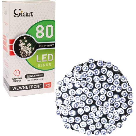 Luci per albero di Natale, 80 LED, alimentate a batteria con timer, luce bianca fredda (1/5)