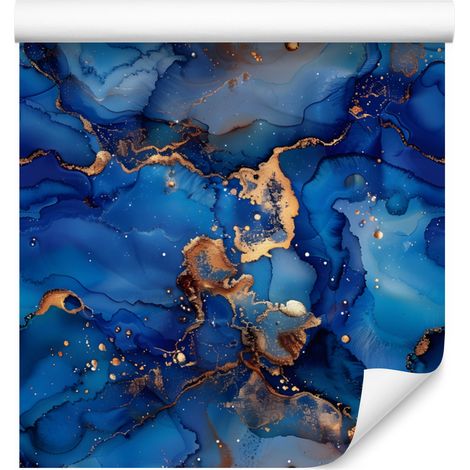 Papier peint bleu encre, bleu marine et bordeaux pour salon et chambre 50x1000 cm (1/5)