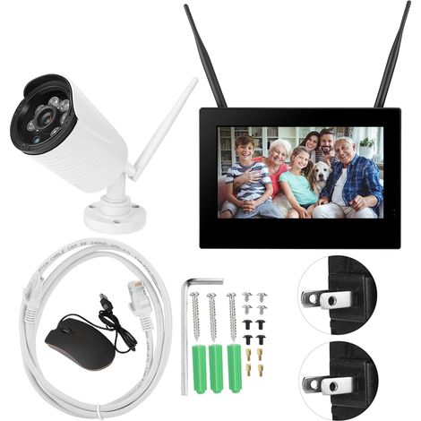 10-en-1 caméra HD 1.3MP Wi-Fi sans fil, babyphone intelligent DVR, système de sécurité domestique avec 1 caméra, alimentation 110-240V (1/5)