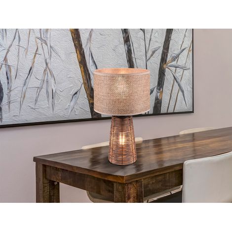 Tischleuchte STRAW aus Naturmaterial Rattan Braun, Höhe 40cm (1/5)