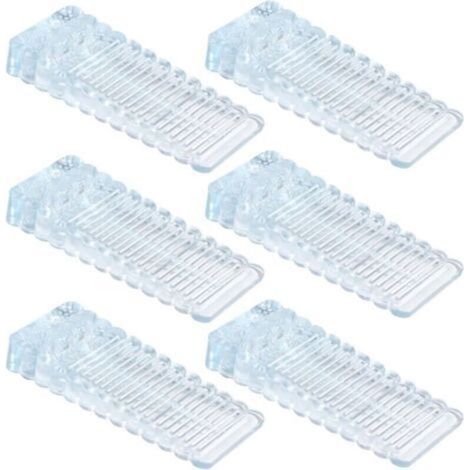 Arrêts de Portes 6 Pièces en PVC, Cale Porte Sol Réglable en Hauteur et Empilable, Bloque Porte Transparent pour Portes et Sols