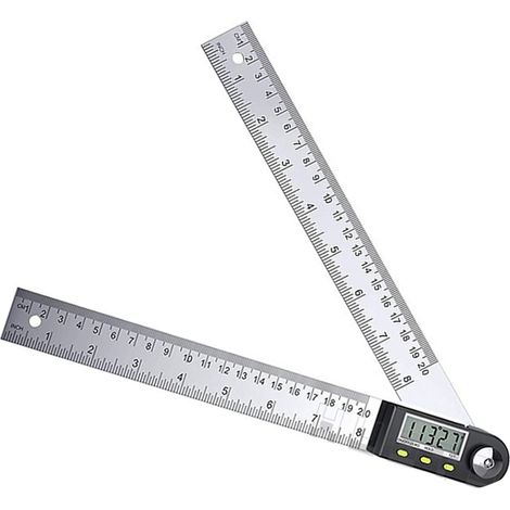 Rapporteur numérique 200mm, équerre digitale multifonction avec affichage LCD, règle de mesure d'angle pour menuiserie et chantier, outil de précision inclinable (1/5)