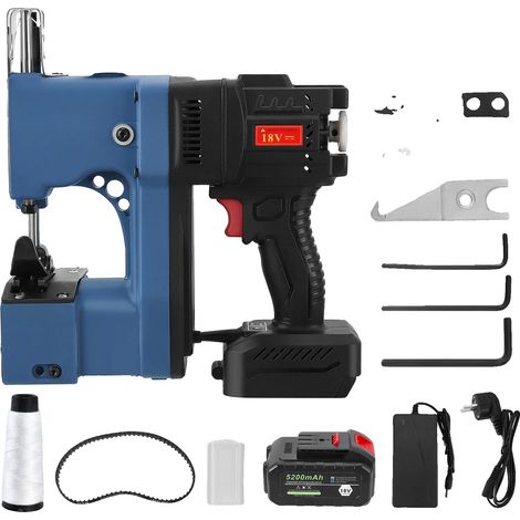 Máquina de coser eléctrica, motor potente, velocidad ajustable, 220 V UE, color azul. (1/2)