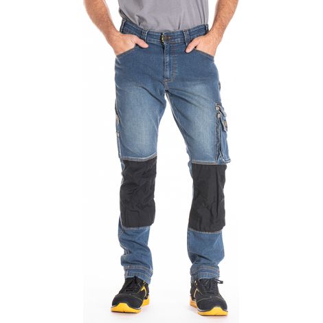 Jeans de travail stretch avec emplacement genouillères JOBPRO - BLEU, 40 (1/5)