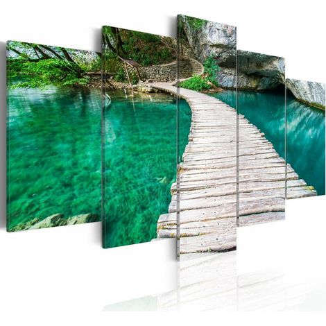 Tableau lac turquoise - 200 x 100 cm (1/3)