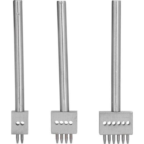 Outils de Couture de Poinçon de Trou 2 4 6 Pprong 3 Pièces Poinçon de Griffe Acier pour le Travail du Cuir DIY Perforatrice Bricolage Poinçonnage (1/4)