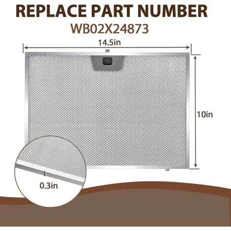 Compatible avec les filtres à graisse pour hottes de cuisine GE, WB02X24873 254x369x8mm, filtre en aluminium haute efficacité, kit de remplacement d'accessoires pour hottes de cuisine.