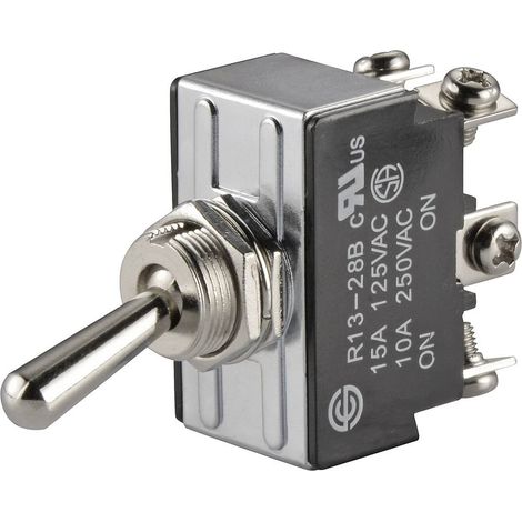 TRU COMPONENTS 1587676 TC-R13-28B-06 Interruttore a levetta 250 V/AC 10 A 2 x On / On Permanente 1 pz.