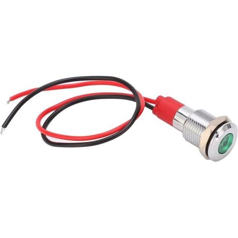 LED-Kontrollleuchte aus Metall, wasserdichte Warnleuchte, 10-mm-LED, kurzes Kabel, vernickeltes Messing, staubdichte Signallampe, 220 V