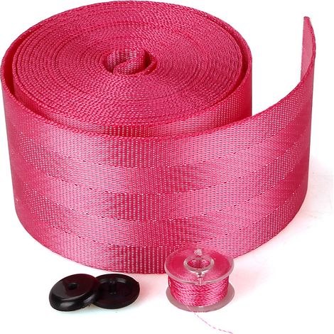 Accessoires de modification automobile : sangles de ceinture de sécurité rétractables de 3,6 m pour voitures et camions - rouge rose (1/4)