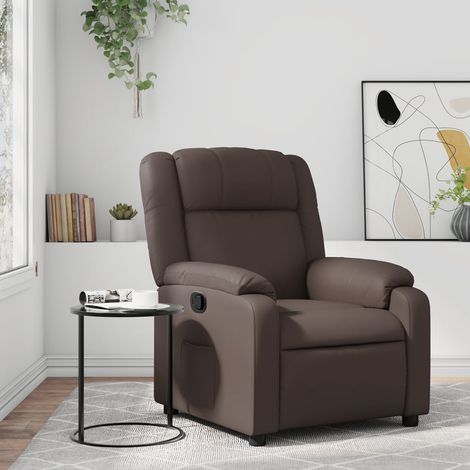 Sillón reclinable de cuero sintético marrón vidaXL (1/5)