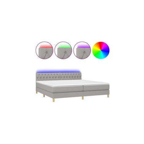 Sommier à lattes de lit matelas LED Gris clair 200x200 Tissu (1/5)
