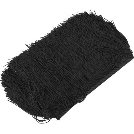 Nappe longue noire à franges douces découpées à la main, idéale pour la maison, les fêtes, la décoration et les loisirs créatifs (noire) (1/5)