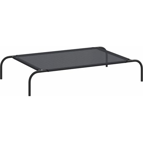 vidaXL Cama de perro elevada negra textilene L (1/2)