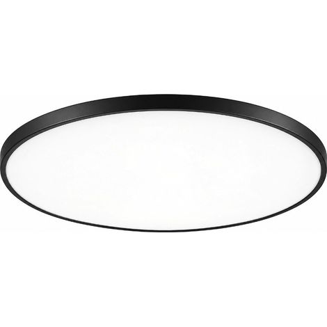 Plafoniera LED Slim 26W 2626 Lumen IP44 CCT 3000K 4200K 6400K Rotonda Nera Diametro 370 mm Luce Calda Naturale Fredda (1/5)