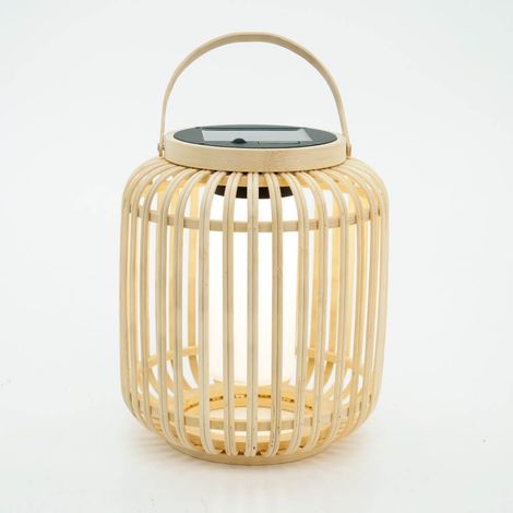 Lampe de table solaire Marliano rotin droit - 901088 (1/3)