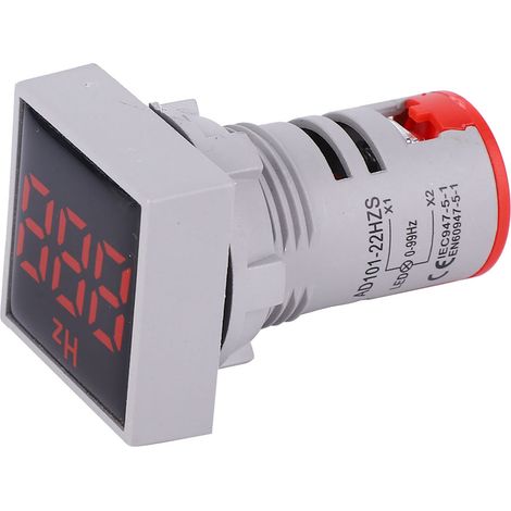 Affichage numérique carré, voyant LED, AC100380V, 2075Hz, mesure de fréquence (rouge) (1/5)
