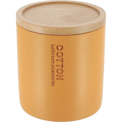 Caja de poliresina de algodón con tapa de bambú - bambú mostaza - Tendance