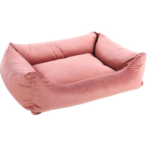 Panier pour Chien Rectangle Vieux Rose - 100x80x25cm - Fond Anti-dérapant - Housse Amovible avec Fermeture éclair