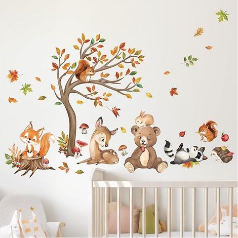 Animals Forest Wall Sticker Tree Bear (1/3)