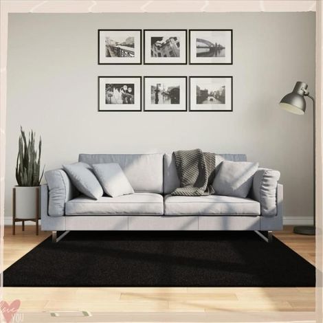 Tapis - VINGVO - HUARTE 375116 - 160x160 cm - Noir - Antidérapant, lavable 30°C (1/5)